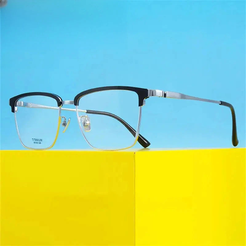 Men's Square Full Rim Titanium Prescription Glasses 881079 — view 1 | Rx Spectacle