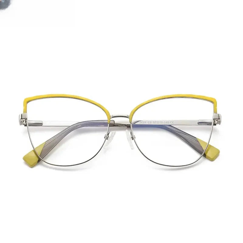 Women's Butterfly Full Rim Alloy Reading Glasses 3024 — view 8 | Rx Spectacle