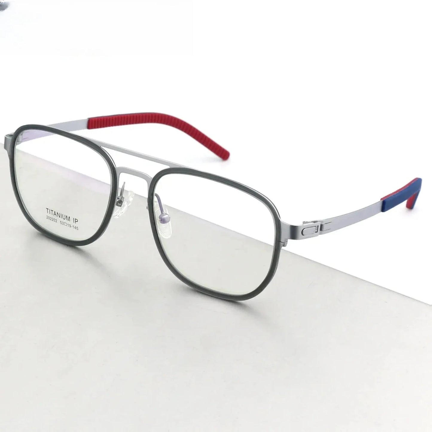 Unisex Square Full Rim Titanium Double Bridge Prescription Glasses 4422 — view 7 | Rx Spectacle