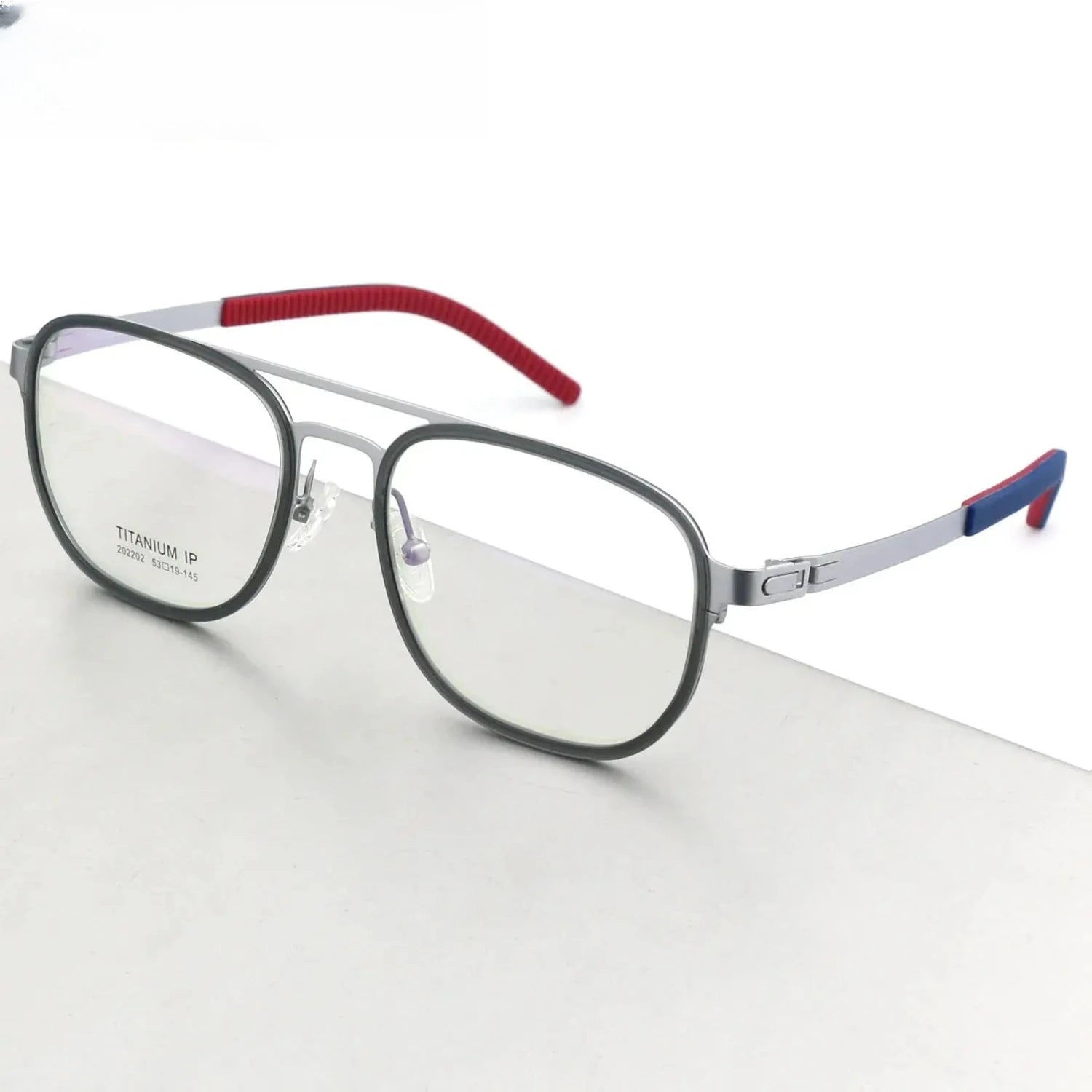 Unisex Square Full Rim Titanium Double Bridge Prescription Glasses 4422 — view 7 | Rx Spectacle
