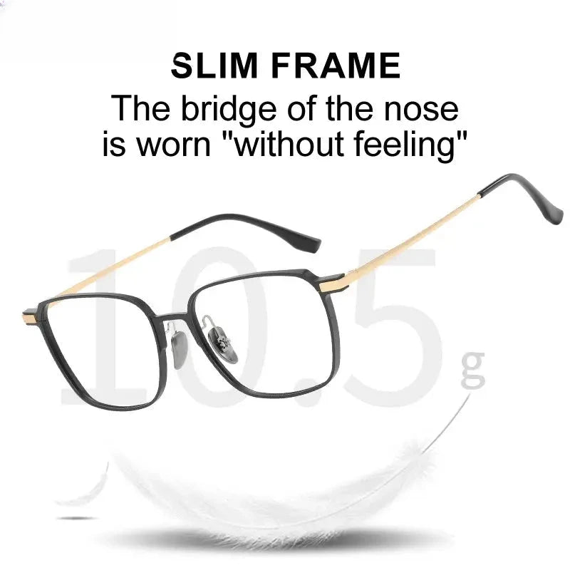 Unisex Square Full Rim Titanium Reading Glasses V20229 — view 5 | Rx Spectacle