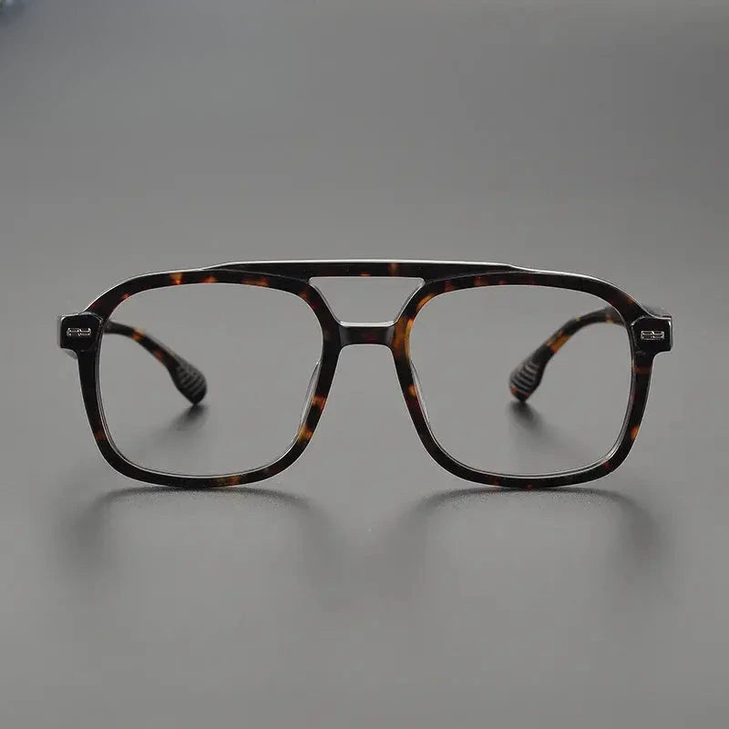 Unisex Square Full Rim Acetate Double Bridge Prescription Glasses Gxyj1136 — view 4 | Rx Spectacle