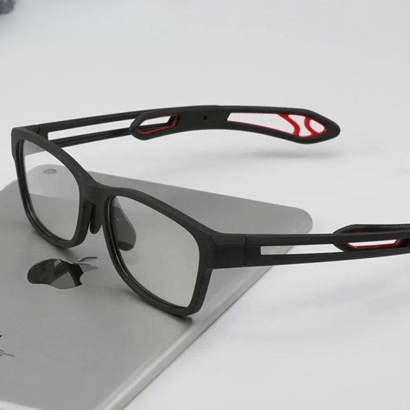 Unisex Square Full Rim Titanium Sports Glasses 1927 — view 8 | Rx Spectacle