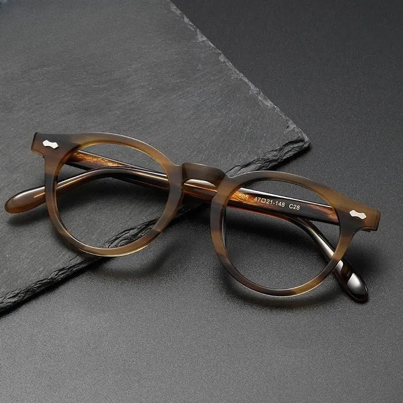 Unisex Round Full Rim Titanium Prescription Glasses 505 — view 1 | Rx Spectacle