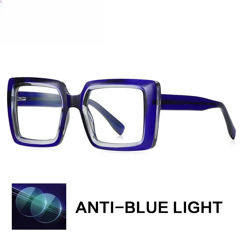 Women's Square Full Rim Titanium Reading Glasses Gxy2170 — view 7 | Rx Spectacle