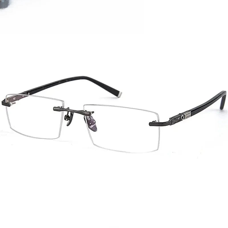Women's Square Rimless Titanium Prescription Glasses 883644 — view 5 | Rx Spectacle