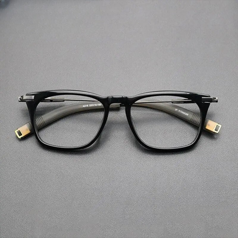 Unisex Square Full Rim Titanium Prescription Glasses Gxyj768 — view 1 | Rx Spectacle