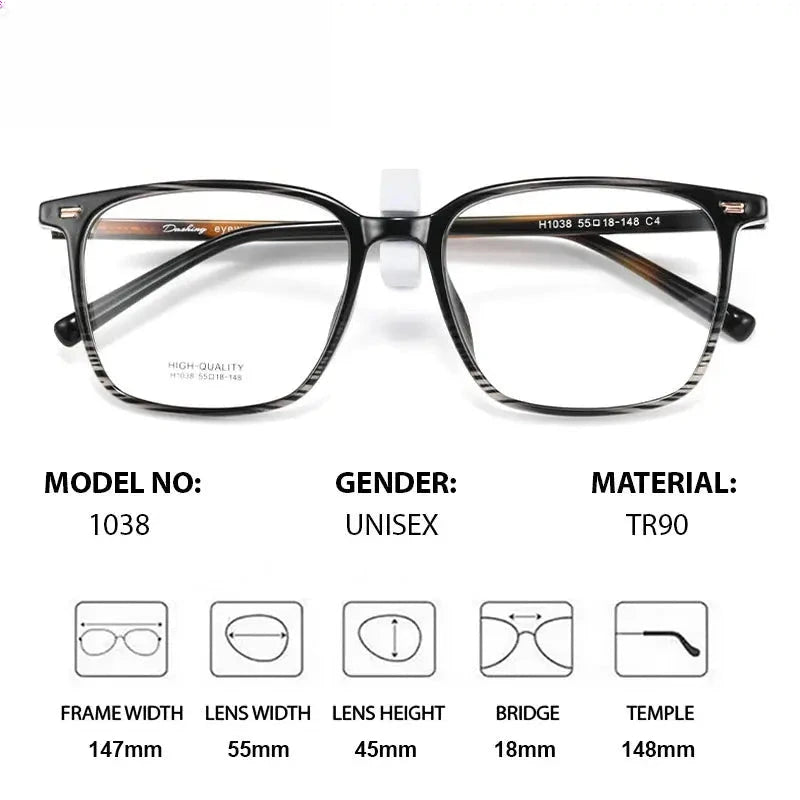 Unisex Square Full Rim Titanium Prescription Glasses 401038 — view 2 | Rx Spectacle