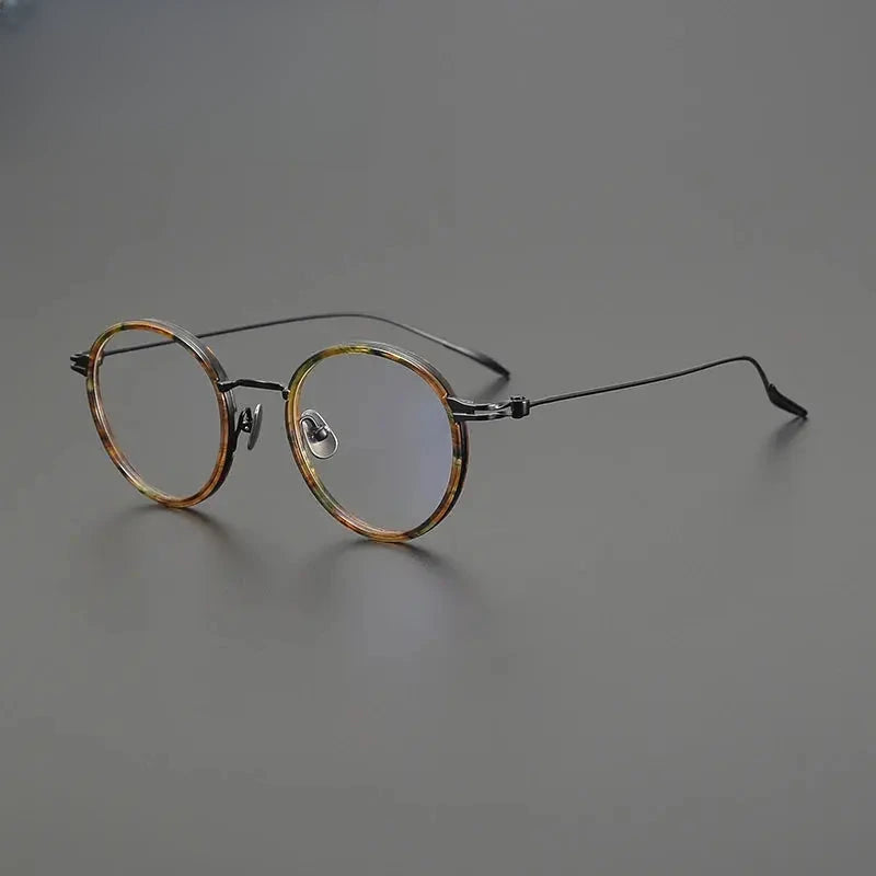 Unisex Round Full Rim Titanium Prescription Glasses Gxyj1552 — view 6 | Rx Spectacle