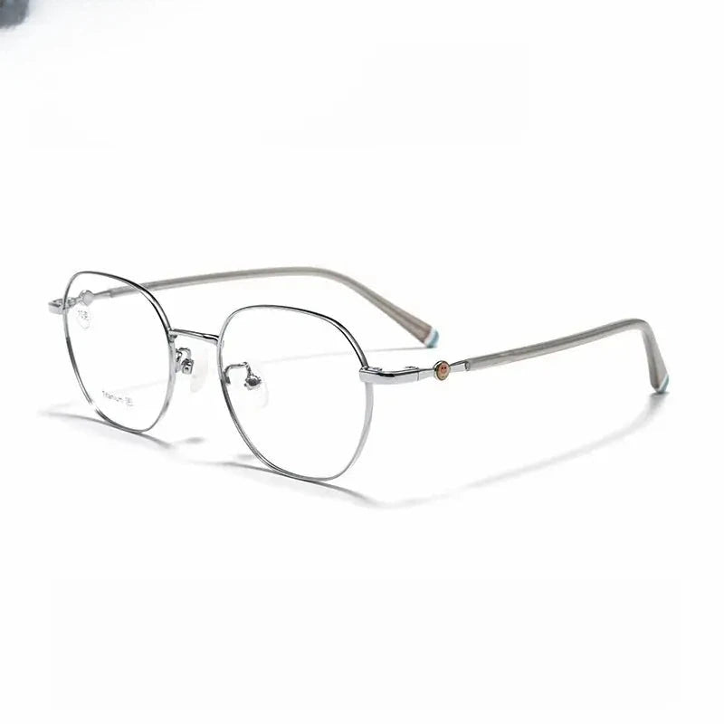 Unisex Polygon Full Rim Titanium Prescription Glasses 881028 — view 8 | Rx Spectacle