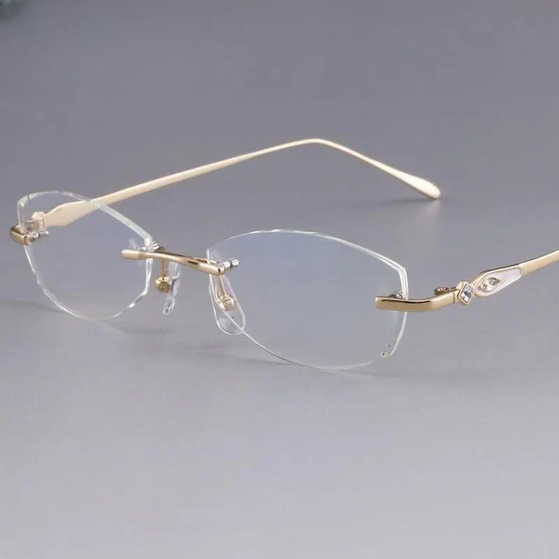 Women's Rimless Titanium Prescription Glasses 8037 — view 1 | Rx Spectacle