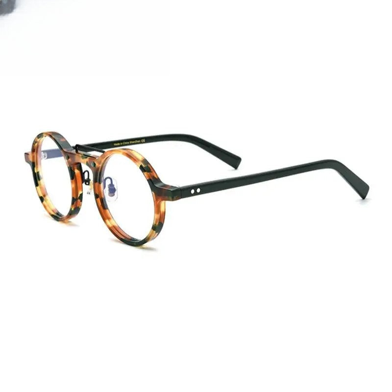 Unisex Round Full Rim Acetate Double Bridge Prescription Glasses Gxyj808 — view 4 | Rx Spectacle