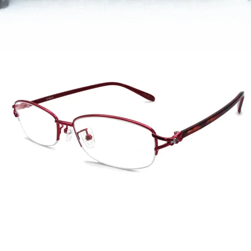 Women's Square Semi-Rimless Alloy Prescription Glasses 93066 — view 1 | Rx Spectacle