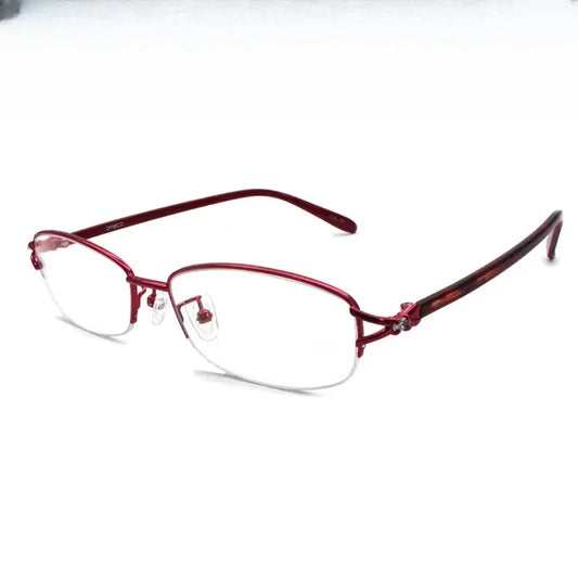 Women's Square Semi-Rimless Alloy Prescription Glasses 93066 — view 1 | Rx Spectacle