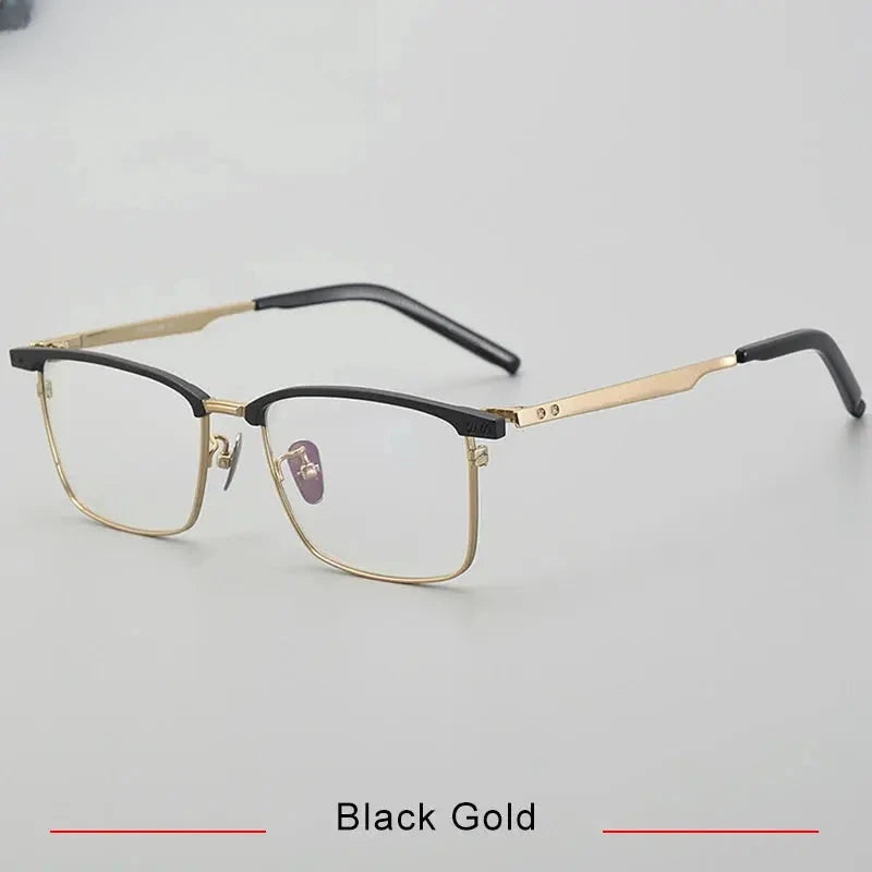Men's Square Full Rim Titanium Prescription Glasses 428701 — view 3 | Rx Spectacle