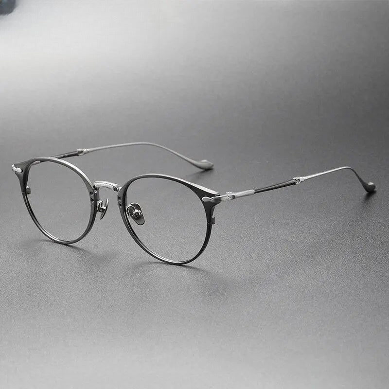 Unisex Round Full Rim Titanium Prescription Glasses 3112 — view 4 | Rx Spectacle