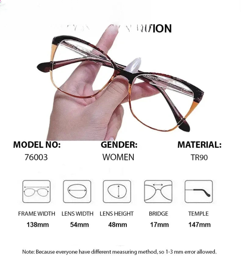 Women's Cat Eye Full Rim Titanium Prescription Glasses 76003 — view 2 | Rx Spectacle