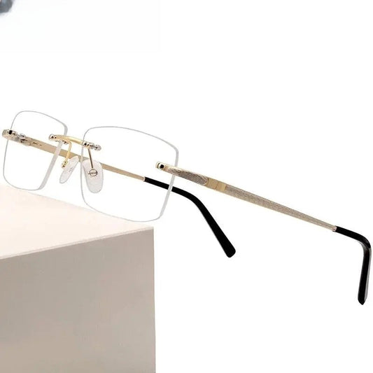 Unisex Square Rimless Titanium Prescription Glasses Kr8604 — view 1 | Rx Spectacle