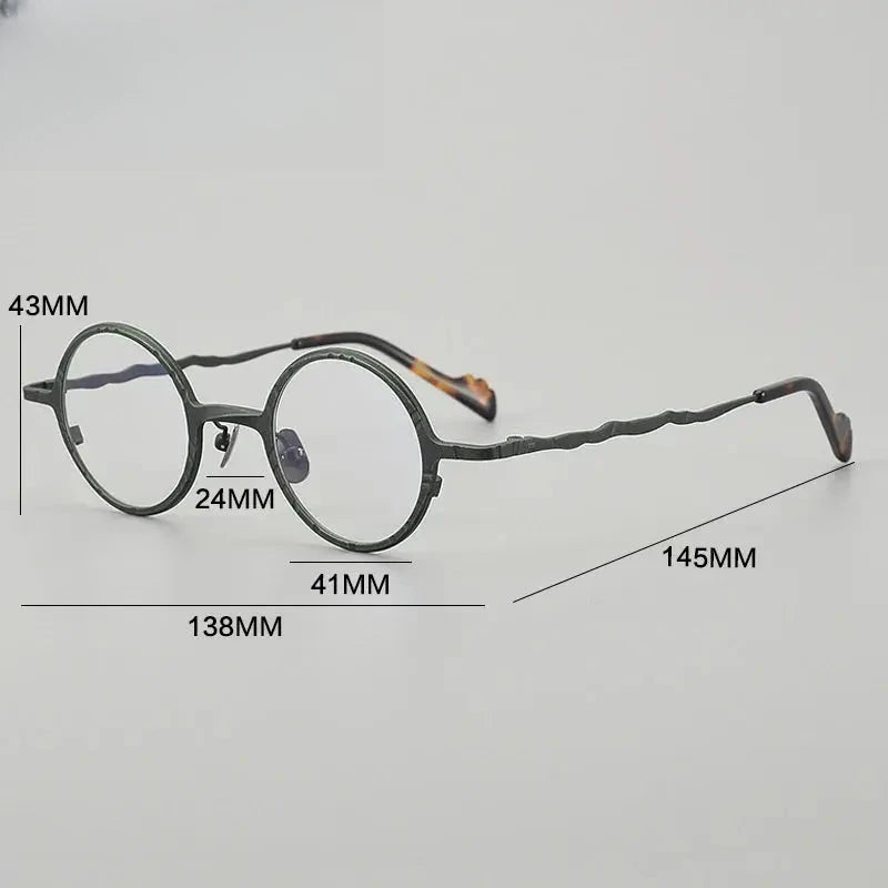 Women's Round Full Rim Titanium Prescription Glasses 296112 — view 2 | Rx Spectacle