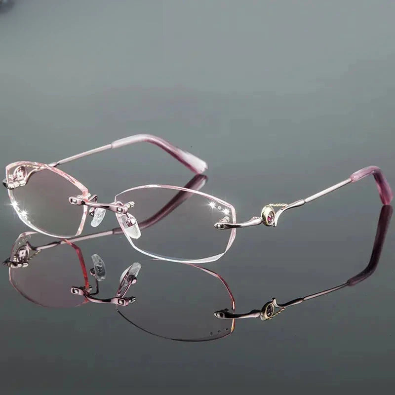 Women's Oval Rimless Titanium Prescription Glasses 778007 — view 1 | Rx Spectacle