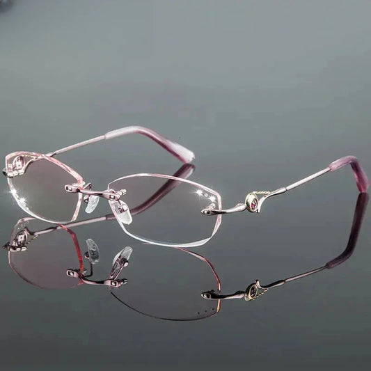 Women's Oval Rimless Titanium Prescription Glasses 778007 — view 1 | Rx Spectacle