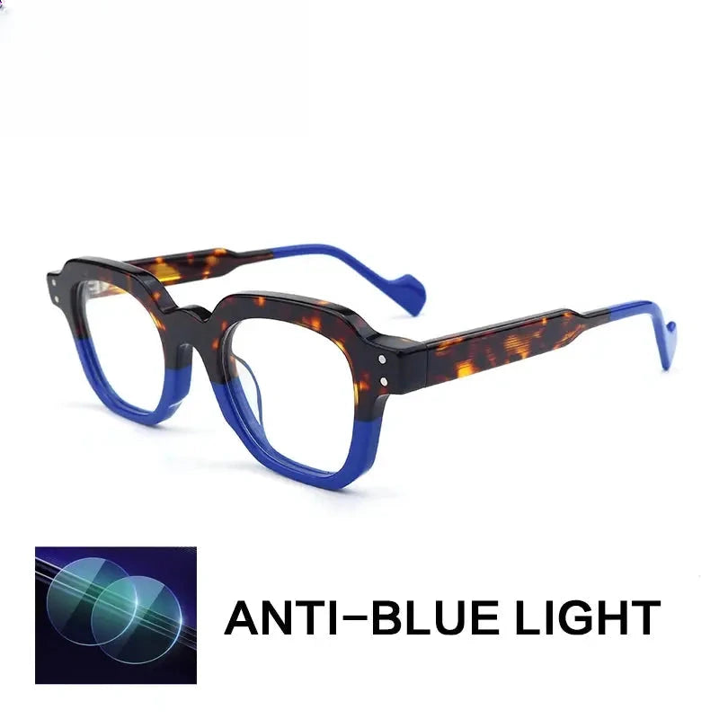 Unisex Square Full Rim Acetate Flat Top Reading Glasses G2394 — view 5 | Rx Spectacle