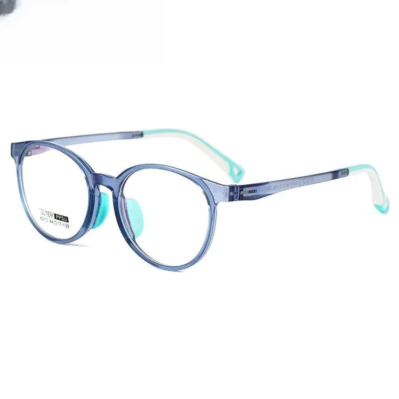 Unisex Round Full Rim Titanium Prescription Glasses 8210 — view 10 | Rx Spectacle