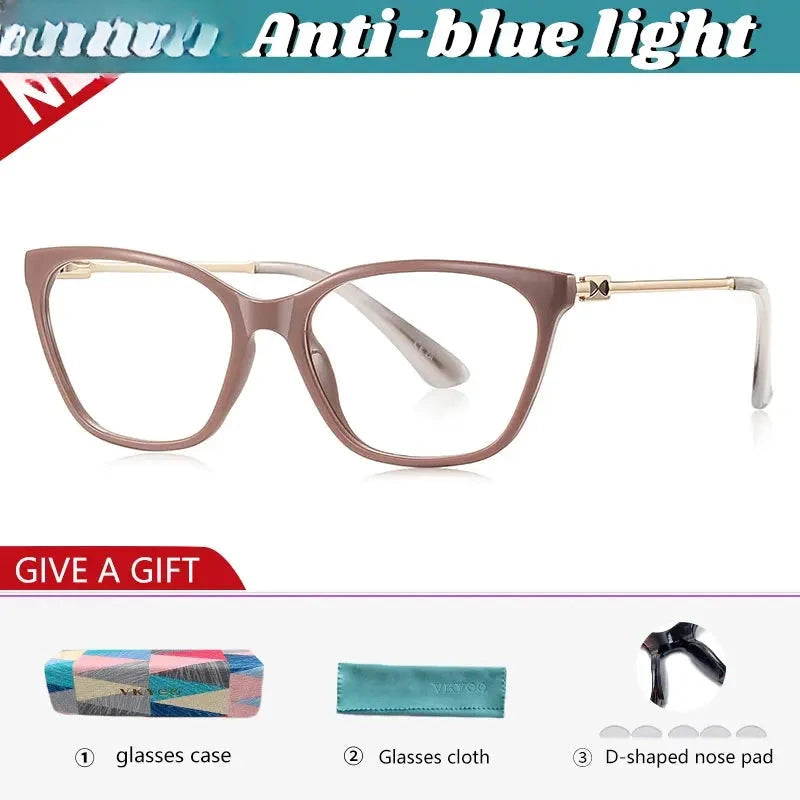 Women's Cat Eye Full Rim Titanium Reading Glasses 79206 — view 4 | Rx Spectacle