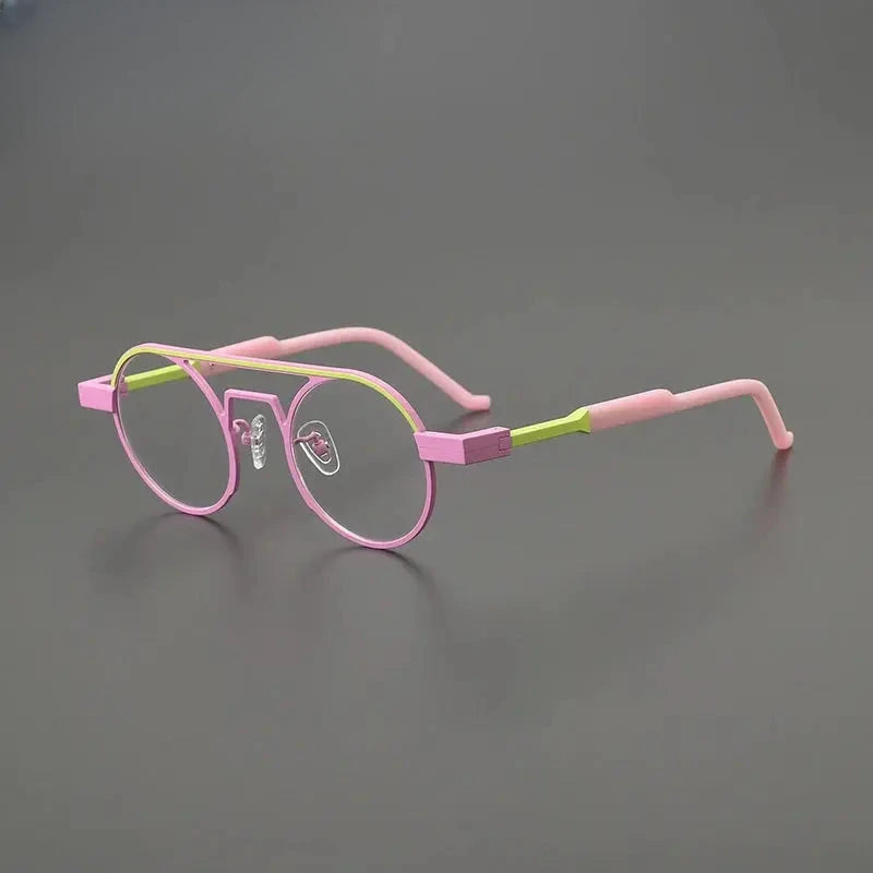 Women's Oval Full Rim Titanium Double Bridge Prescription Glasses G85831 — view 6 | Rx Spectacle