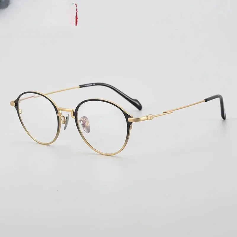Unisex Round Full Rim Titanium Prescription Glasses 360046 — view 7 | Rx Spectacle