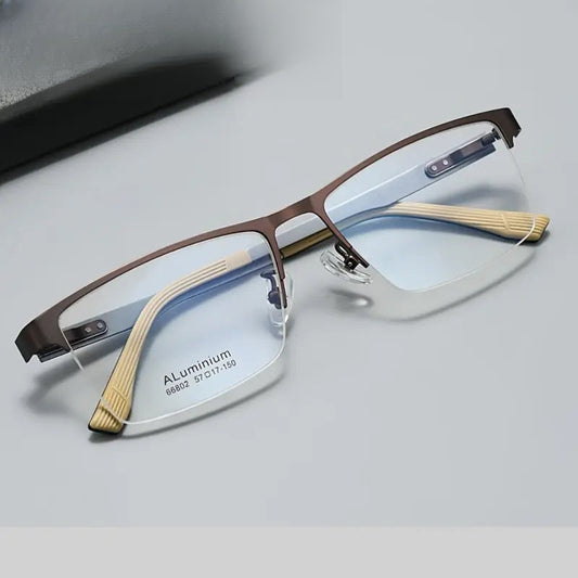 Men's Square Semi-Rimless Prescription Glasses 366802 — view 1 | Rx Spectacle