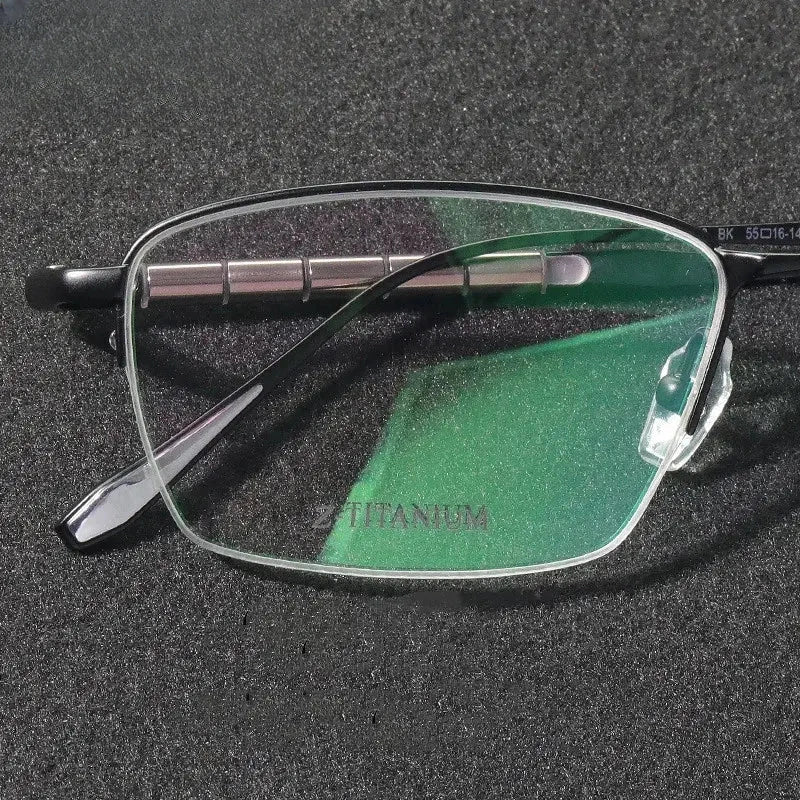 Men's Square Semi-Rimless Titanium Prescription Glasses 417018 — view 5 | Rx Spectacle