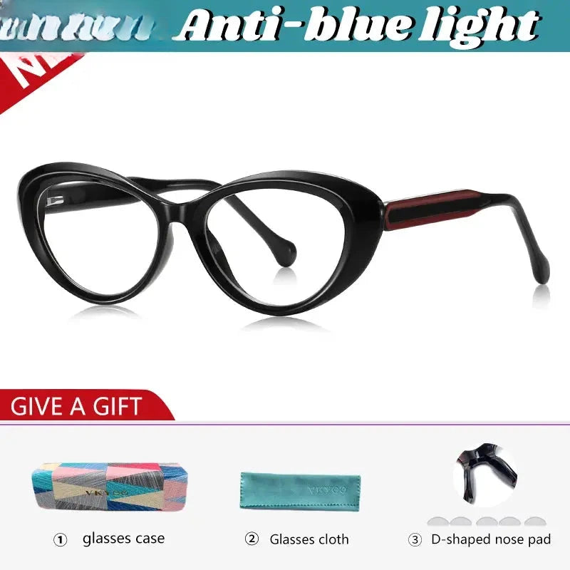 Women's Cat Eye Full Rim Titanium Reading Glasses 97100 — view 3 | Rx Spectacle
