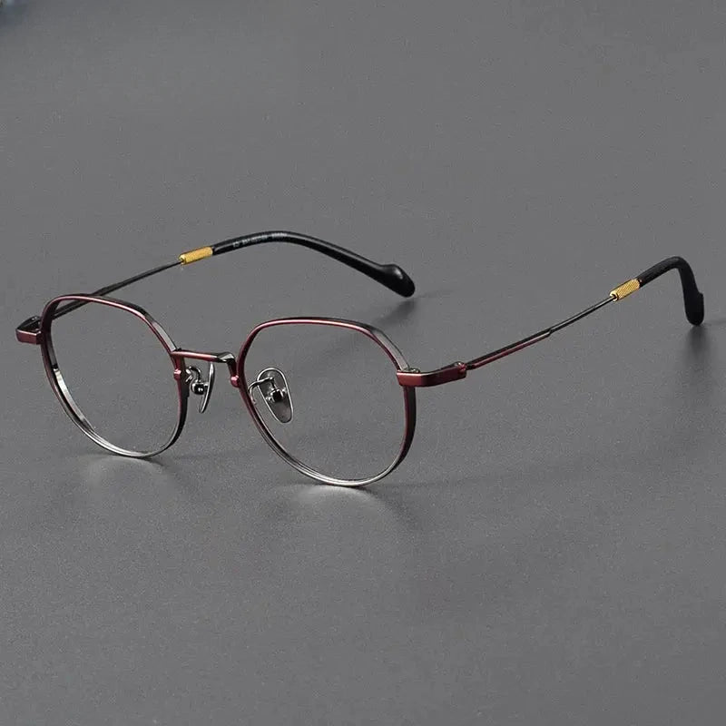 Unisex Polygon Full Rim Titanium Prescription Glasses 20066 — view 7 | Rx Spectacle
