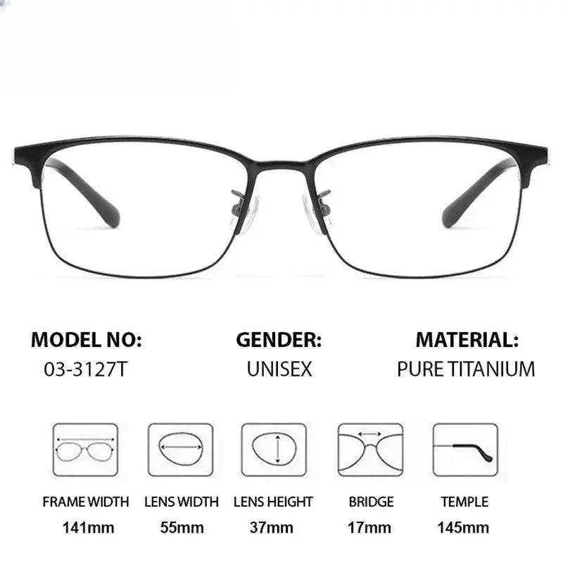 Unisex Polygon Full Rim Titanium Prescription Glasses 703312 — view 2 | Rx Spectacle
