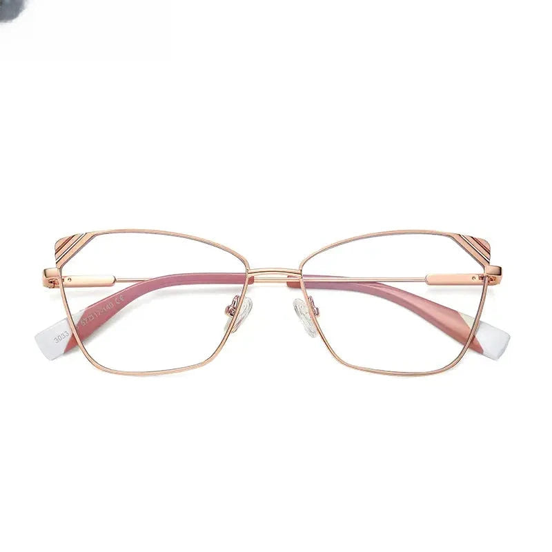 Women's Cat Eye Full Rim Alloy Reading Glasses 3033 — view 7 | Rx Spectacle