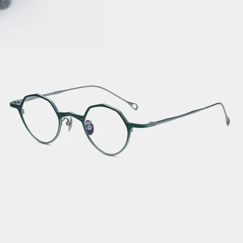 Unisex Irregular Full Rim Titanium Prescription Glasses 675973 — view 5 | Rx Spectacle