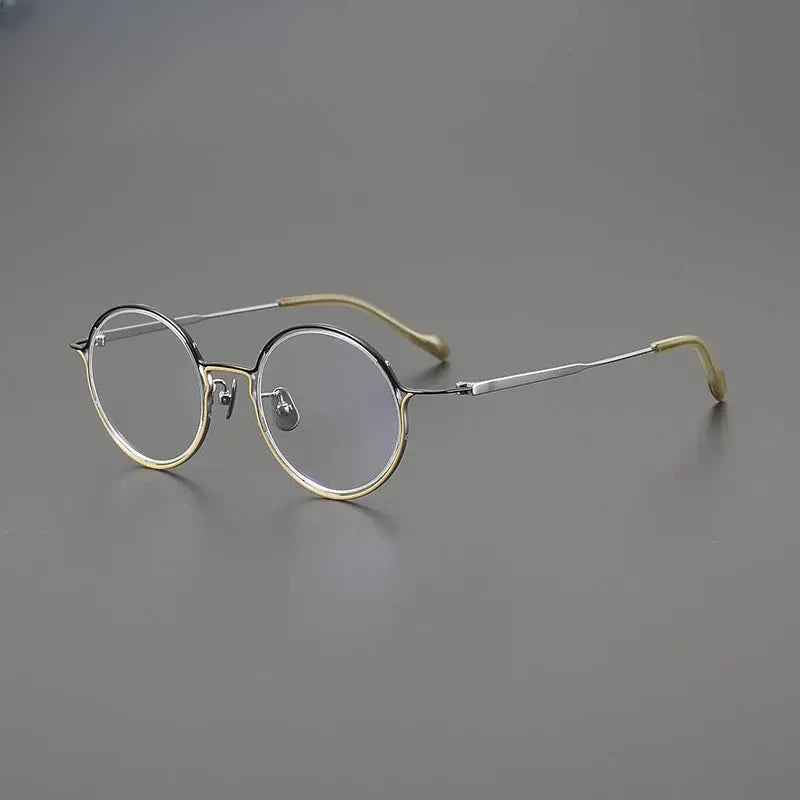 Unisex Round Full Rim Titanium Prescription Glasses Gxyj1561 — view 5 | Rx Spectacle