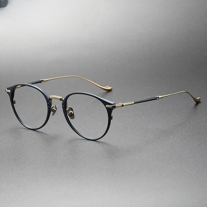 Unisex Round Full Rim Titanium Prescription Glasses 3112 — view 10 | Rx Spectacle