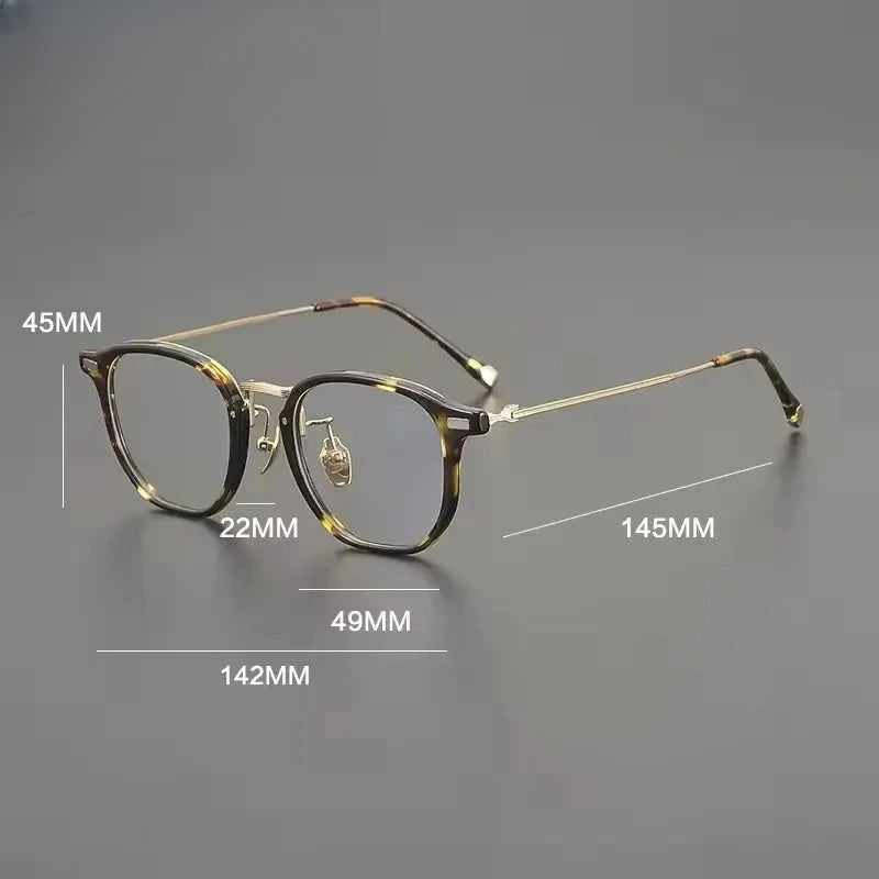 Unisex Oval Full Rim Titanium Prescription Glasses G8002 — view 2 | Rx Spectacle