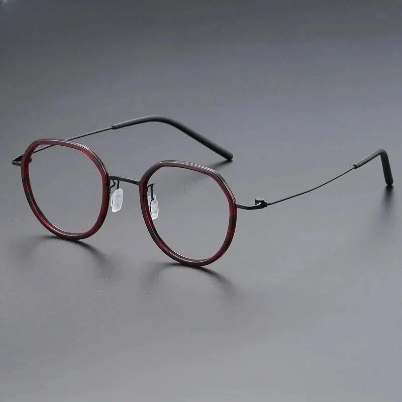 Women's Oval Full Rim Titanium Flat Top Prescription Glasses 699855 — view 7 | Rx Spectacle