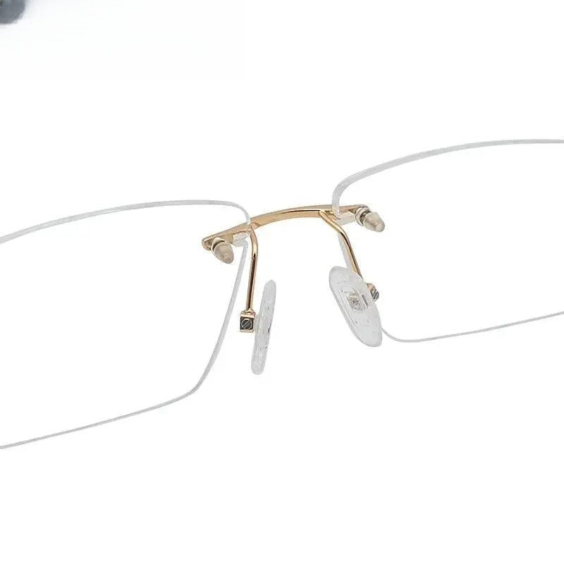 Unisex Square Rimless Titanium Prescription Glasses Kr8661 — view 5 | Rx Spectacle