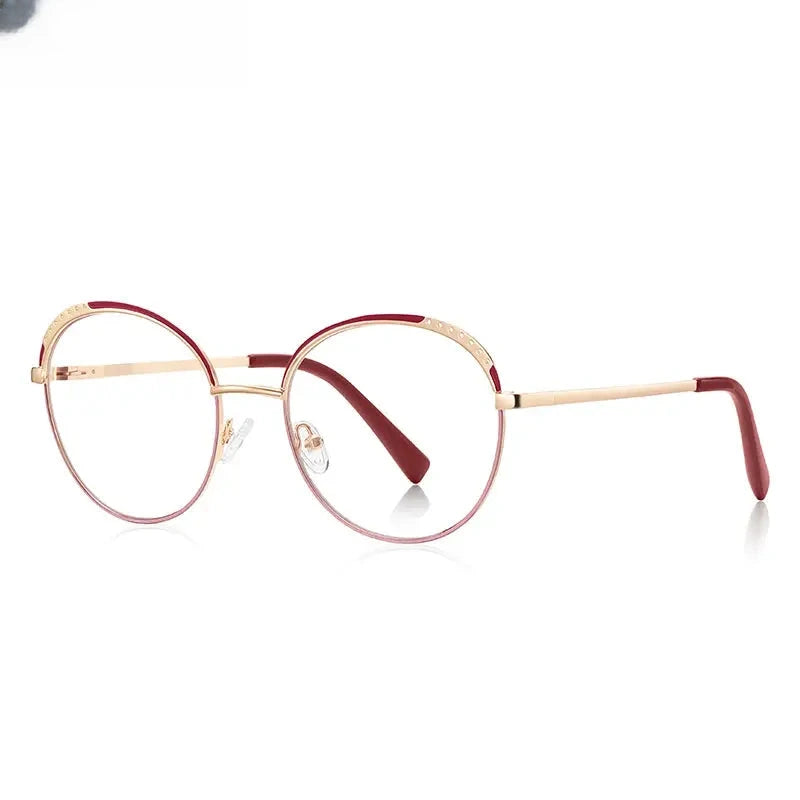 Women's Round Full Rim Plastic Reading Glasses Pfd3115 — view 10 | Rx Spectacle
