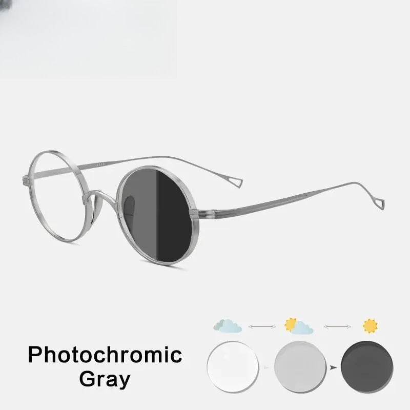 Unisex Round Full Rim Titanium Prescription Glasses Gxyj02 — view 11 | Rx Spectacle