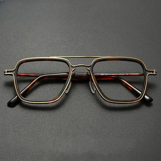 Men's Square Full Rim Titanium Prescription Glasses 725875 — view 1 | Rx Spectacle