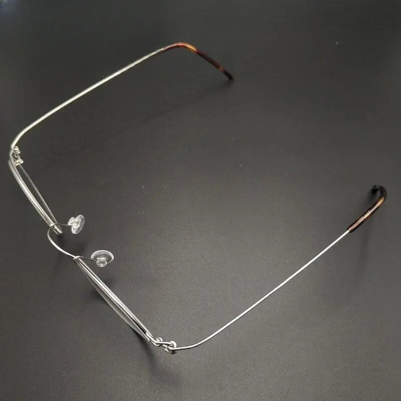 Unisex Rectangular Full Rim Stainless Steel Prescription Glasses Y040 — view 5 | Rx Spectacle