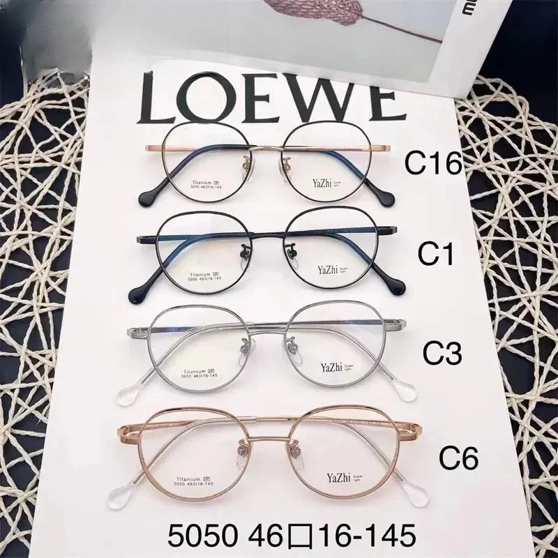 Unisex Round Full Rim Titanium Prescription Glasses 5050 — view 2 | Rx Spectacle
