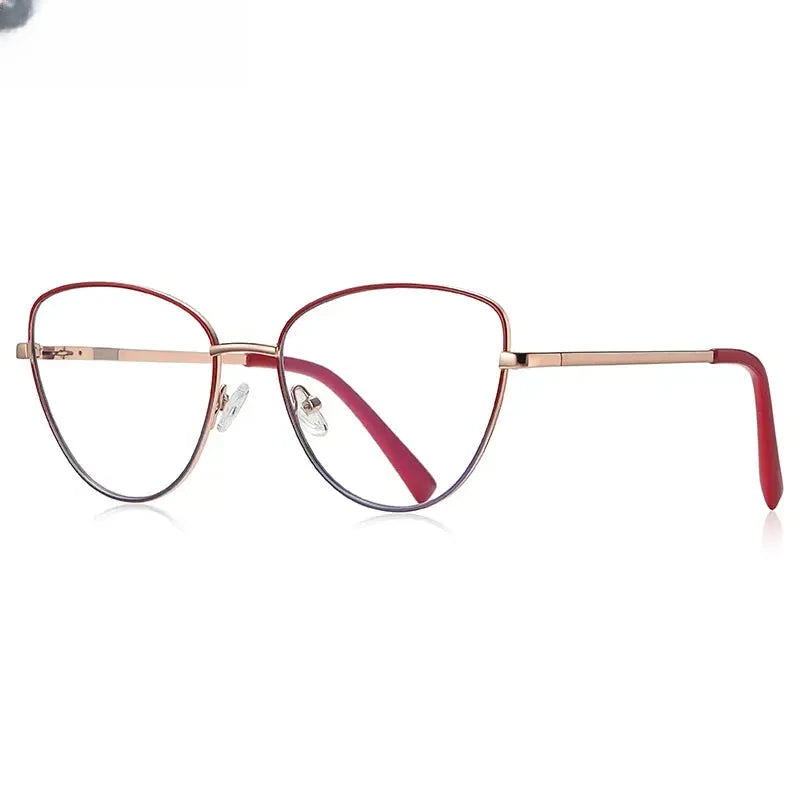 Women's Cat Eye Full Rim Stainless Steel Reading Glasses 3083 — view 11 | Rx Spectacle