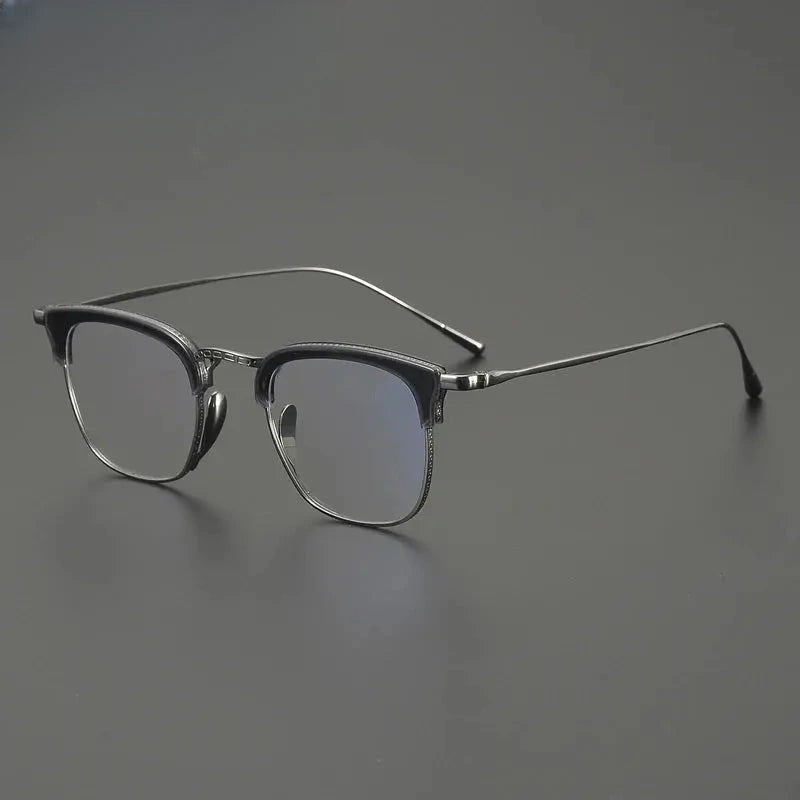 Men's Square Full Rim Titanium Prescription Glasses 611126 — view 3 | Rx Spectacle