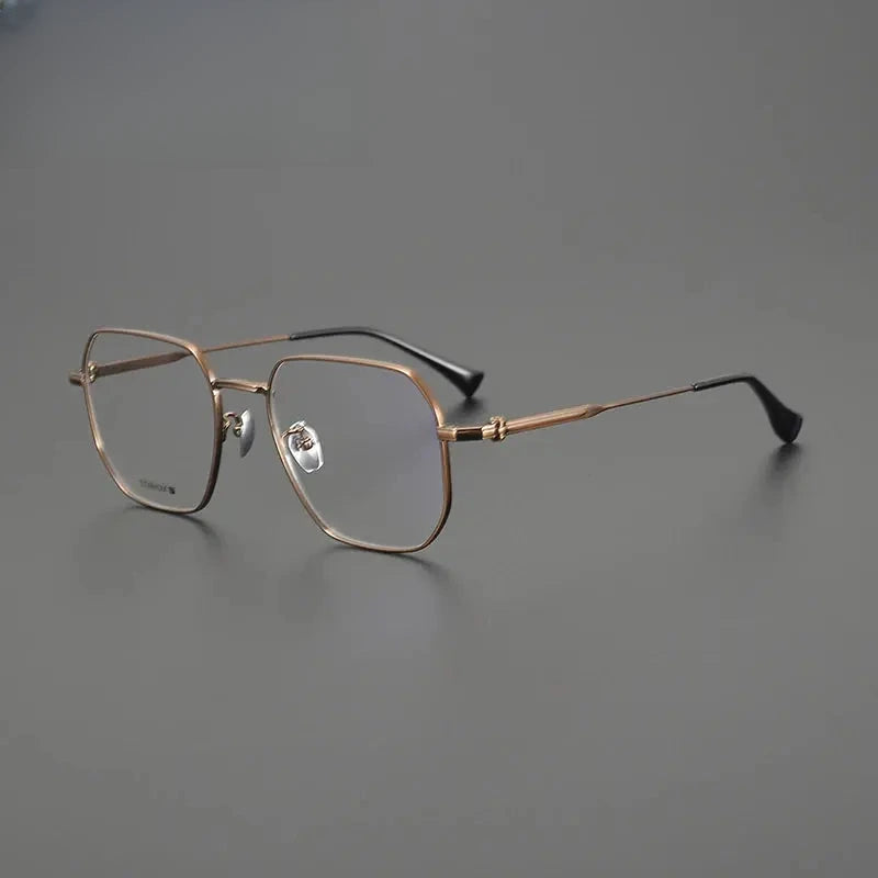 Unisex Polygon Full Rim Titanium Oversized Prescription Glasses Gxy1552 — view 5 | Rx Spectacle